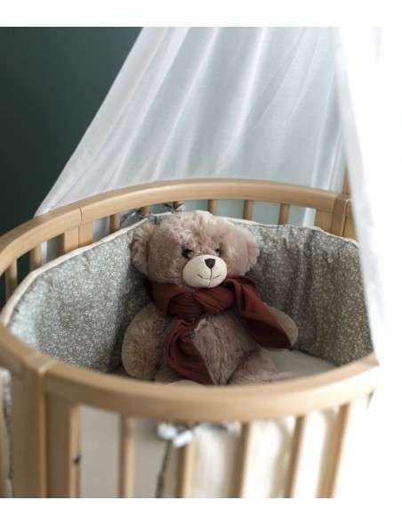 Tour de lit pour bébé fleuris vert - cadeau bébé